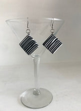 Load image into Gallery viewer, Jackie Brazil Black and White Striped Earrings