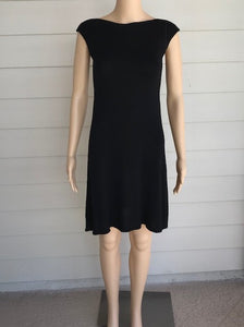 M. Rena  Black Boat Neck Sweater Dress