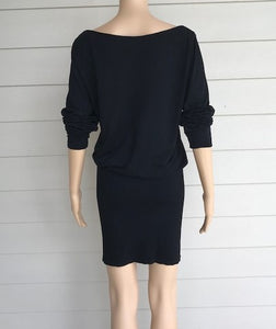 M. Rena Black Off Shoulder Dress