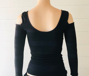 Last Tango Black Cold Shoulder Top