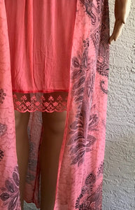 Coral Silk Skirt