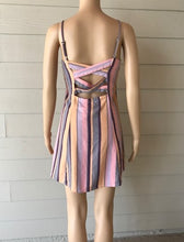 Load image into Gallery viewer, Multi Stripe Button Cami Dress
