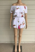 Load image into Gallery viewer, White, Flower Print Romper
