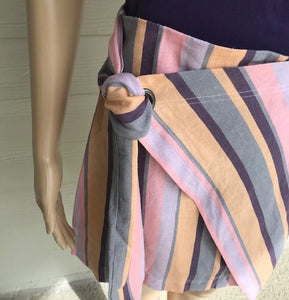 Multi Stripe Tie Front Skirt